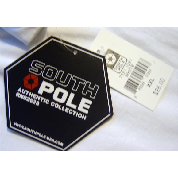 SOUTHPOLE T SHIRT Mens White AUTHENTIC Collection NEW with Tags Vintage NOS - Picture 3 of 3